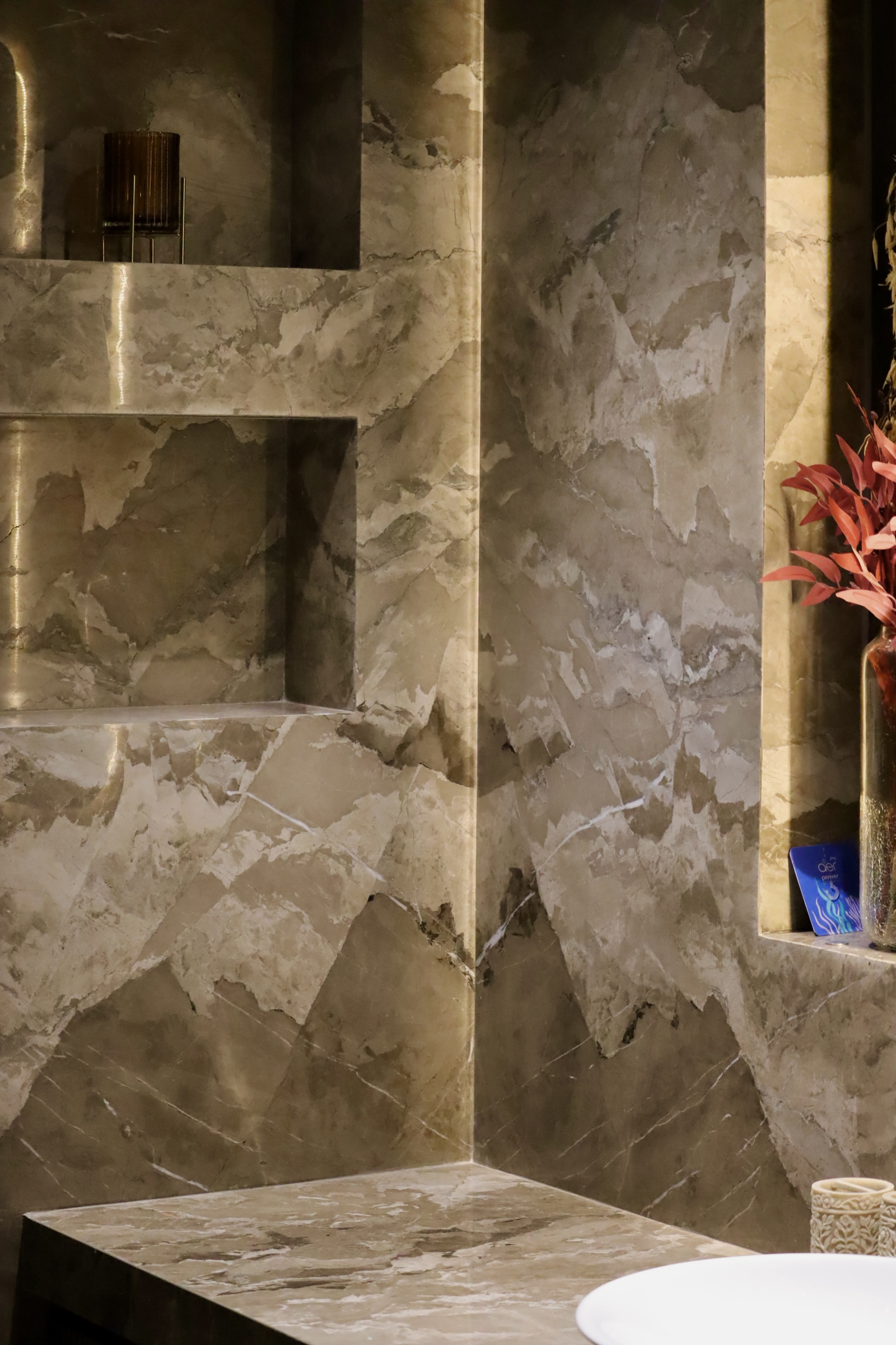 Marble bathroom niche